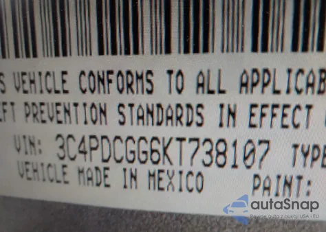 2019 Dodge Journey Crossroad from USA, damaged, VIN 3C4PDCGG6KT738107